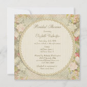 Invitation Fête de la mariée chic minable de perles et de (Dos)