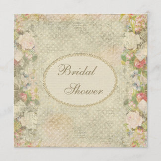Invitation Fête de la mariée chic minable de perles et de