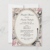 Invitation Fête de la mariée chic minable de Tour Eiffel et (Dos)