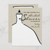 Invitation Fête de la mariée - couleur de coutume de robe de (Devant / Derrière)