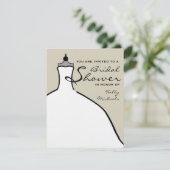 Invitation Fête de la mariée - couleur de coutume de robe de (Debout devant)