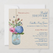 Invitation Fête de la mariée d'amour de poisson rouge de pot (Dos)