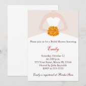 Invitation Fête de la mariée d'automne d'invitation de robe (Devant / Derrière)