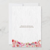 Invitation Fête de la mariée de Bois de Faux de fleurs (Dos)