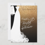 Invitation Fête de la mariée de couples dans le noir et les (Devant)