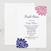 Invitation Fête de la mariée de fleur de Lotus bleu de saphir (Devant / Derrière)