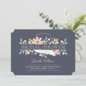 Invitation Fête de la mariée de floraison dans la marine (Debout devant)