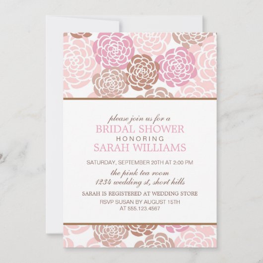 Invitation Fête de la mariée de jardin de ressort (Devant)