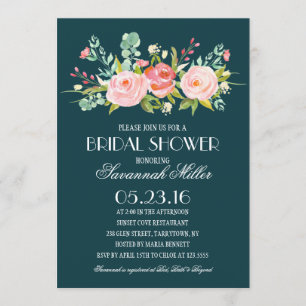 Invitation Fête de la mariée de la marine de roseraie