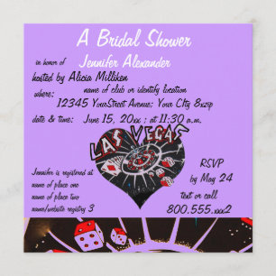 Invitation Fête de la mariée de Las Vegas