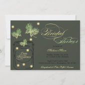 Invitation Fête de la mariée de lucioles et de pot de maçon - (Devant)