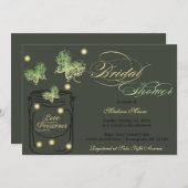 Invitation Fête de la mariée de lucioles et de pot de maçon - (Devant / Derrière)