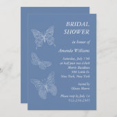 Invitation Fête de la mariée de papillon (Devant / Derrière)