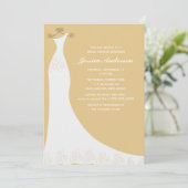 Invitation Fête de la mariée de robe de mariage de Champagne (Debout devant)