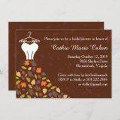 Invitation Fête de la mariée de robe de mariage de feuille (Devant / Derrière)