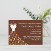 Invitation Fête de la mariée de robe de mariage de feuille (Debout devant)