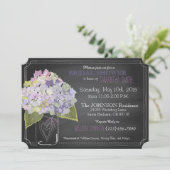 Invitation Fête de la mariée de tableau de pot d'hortensia de (Debout devant)