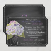 Invitation Fête de la mariée de tableau de pot d'hortensia de (Devant / Derrière)