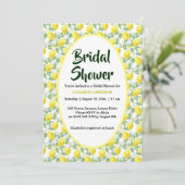 Invitation Fête de la mariée de vert jaune de citronnier (Debout devant)