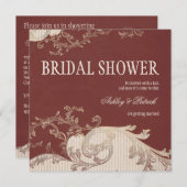 Invitation Fête de la mariée d'époque de belle (Devant / Derrière)