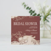 Invitation Fête de la mariée d'époque de belle (Debout devant)