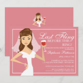 Invitation Fête de la mariée Dernière Fling Bachelorette (Devant / Derrière)