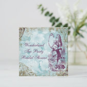 Invitation Fête de la mariée du pays des merveilles d'Alice (Debout devant)
