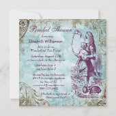 Invitation Fête de la mariée du pays des merveilles d'Alice (Dos)