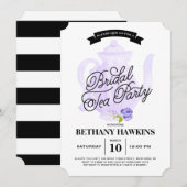 Invitation Fête de la mariée du pourpre | de thé (Devant / Derrière)