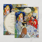 Invitation Fête de la mariée du thé du chapelier fou (Devant / Derrière)