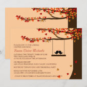 Invitation Fête de la mariée en baisse de chêne de coeurs (Devant / Derrière)