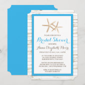 Invitation Fête de la mariée en bois de plage blanchie par (Devant / Derrière)