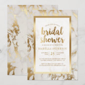 Invitation Fête de la mariée en bronze moderne d'aluminium et (Devant / Derrière)