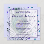 Invitation Fête de la mariée fascinante de pourpre de plume (Devant / Derrière)