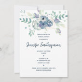 Invitation Fête de la mariée florale d'aquarelle (Devant)