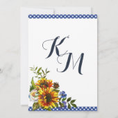 Invitation Fête de la mariée florale de crâne de vache à Boho (Dos)