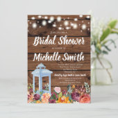 Invitation Fête de la mariée florale de lanterne d'automne (Debout devant)