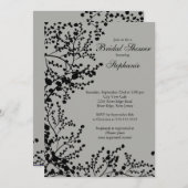 Invitation Fête de la mariée florale du souffle du bébé (Devant / Derrière)