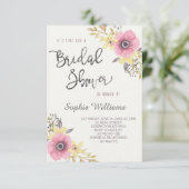 Invitation Fête de la mariée florale élégante (Debout devant)