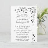 Invitation Fête de la mariée florale élégante simple de motif (Debout devant)