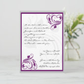 Invitation Fête de la mariée florale pourpre de rouleau de (Debout devant)