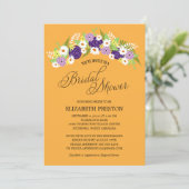 Invitation Fête de la mariée florale rustique de guirlande (Debout devant)