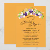 Invitation Fête de la mariée florale rustique de guirlande (Devant / Derrière)