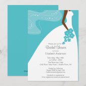 Invitation Fête de la mariée gracieuse de jeune mariée (Devant / Derrière)