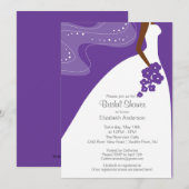 Invitation Fête de la mariée gracieuse de jeune mariée (Devant / Derrière)