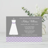 Invitation Fête de la mariée grise pourpre de robe moderne de (Debout devant)