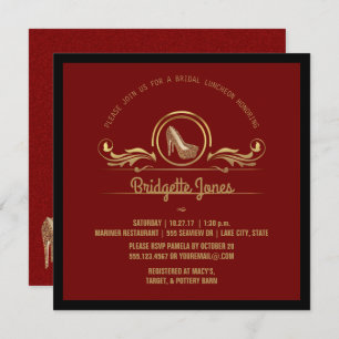 Invitation Fête de la mariée l'épousant nuptiale du rouge