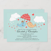 Invitation Fête de la mariée mignonne d'inséparables (Devant / Derrière)