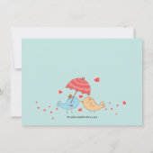 Invitation Fête de la mariée mignonne d'inséparables (Dos)