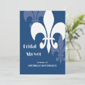 Invitation Fête de la mariée moderne de 3 Fleur de Lis (Debout devant)